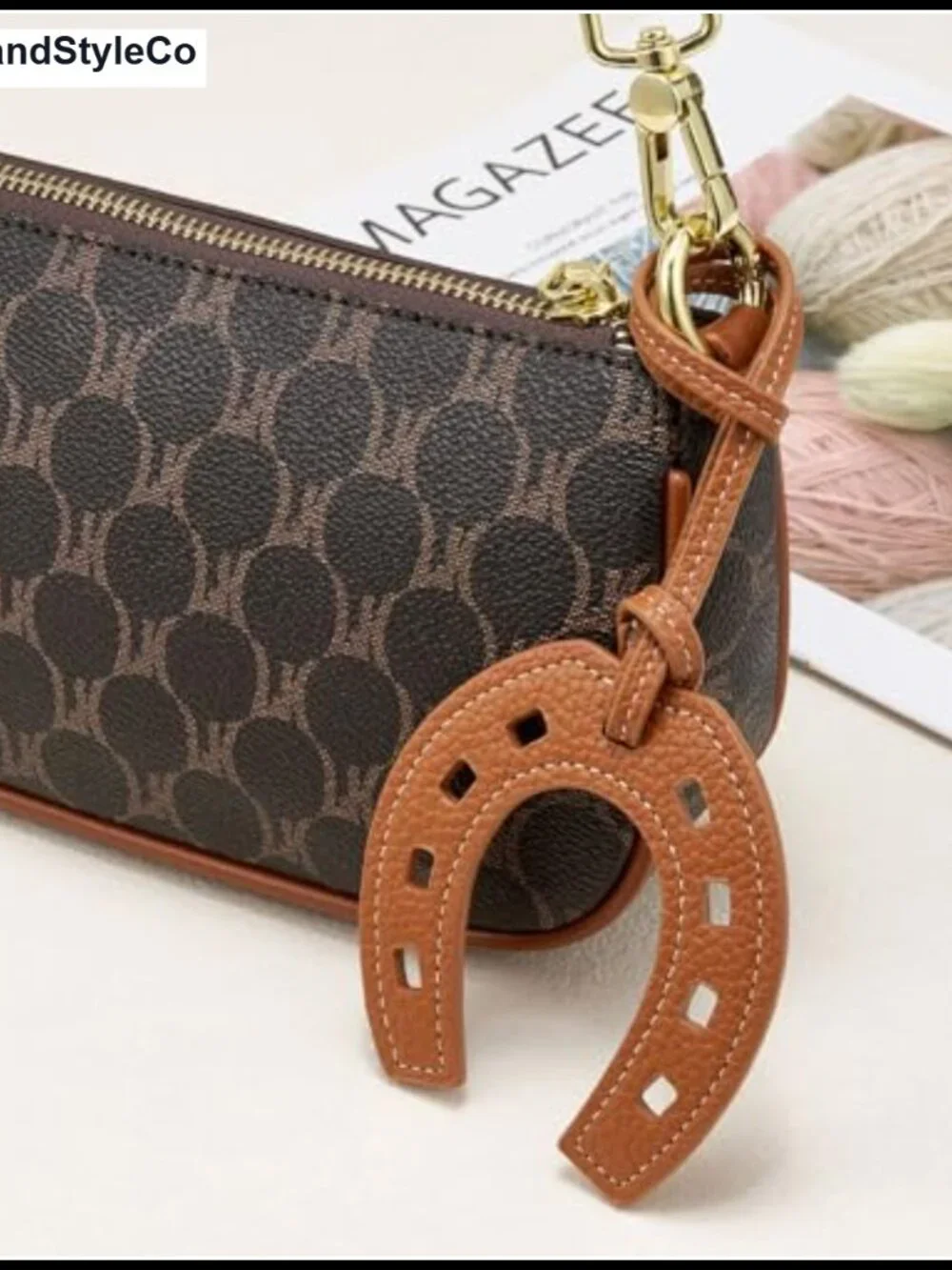 PU Leather Cute Y2K Bag Charm Keychain for Handbags
